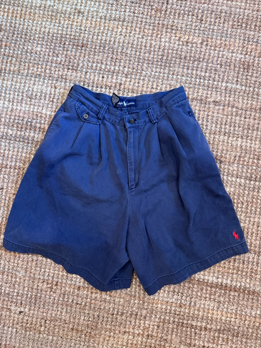 Vintage Ralph Lauren Navy Blue Cotton High Waisted Shorts